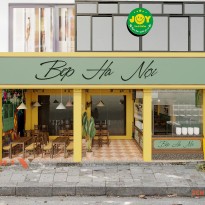 Thiết kế nội thất quán phở Bếp Hà Nội kết hợp cafe ở tầng 2 mang phong cách truyền thống